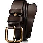 WOLFANT Thicken Full Grain Heavy Duty Casual Work Belts for Men,100% Italian Real Solid Leather
