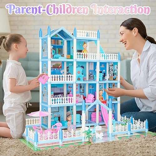 Stories Big Doll House 7-8, Dream Dollhouse with Furniture