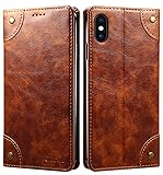 iPhone Xs Case, iPhone X Case, SINIANL Leather