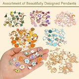 SANNIX 200Pcs Enamel Gold Charms Jewelry Making Pendants Set view 5
