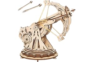 Rowood 3D Wooden Puzzles Catapult Kit for Adults, DIY Catapult Mechanical Wooden Model Kits Toys to Build for Adult, Cool Birthday Gift Choice