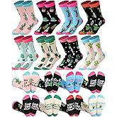 Halfchet 8 Pairs Funny Cactus Socks for Women Novelty Plant Crew Socks Birthday Holiday Gift for Mom Nature Cactus Succulent Lovers
