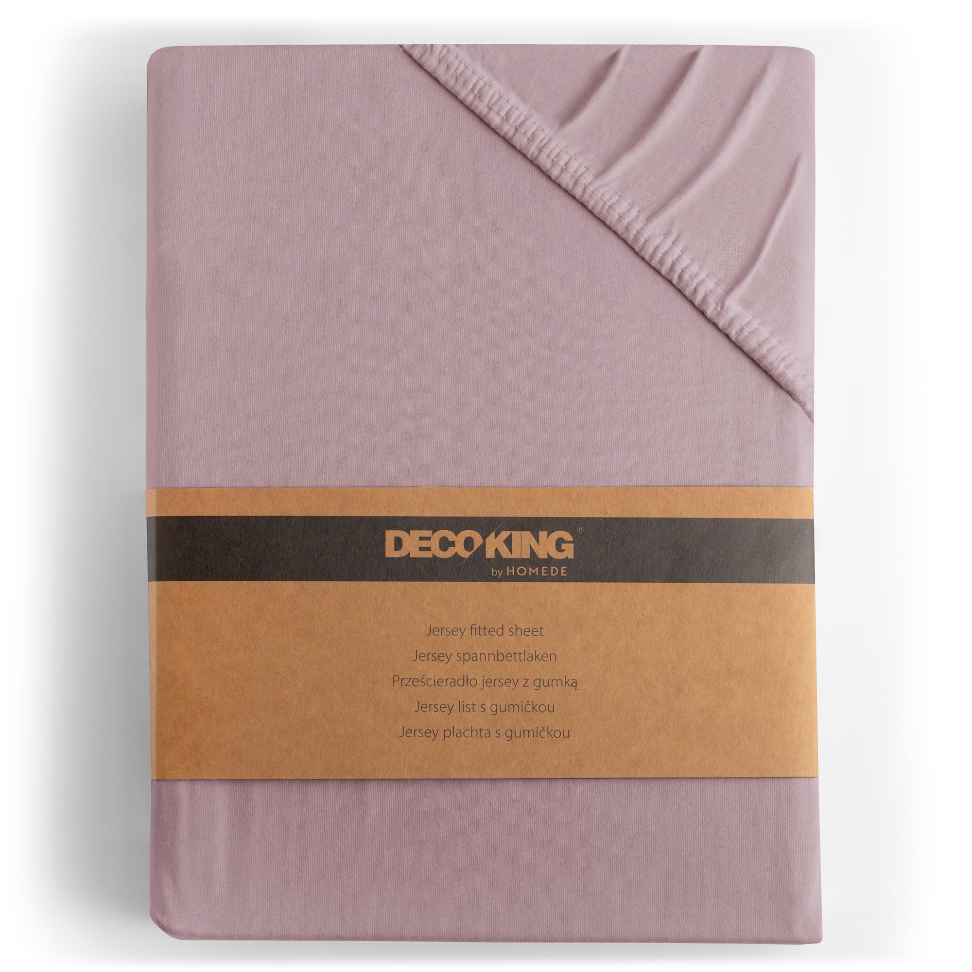 DecoKing Fitted Sheet Emperor 100% Combed Cotton Soft Jersey Bed Sheet 180x200-200x200 cm Heather Amber