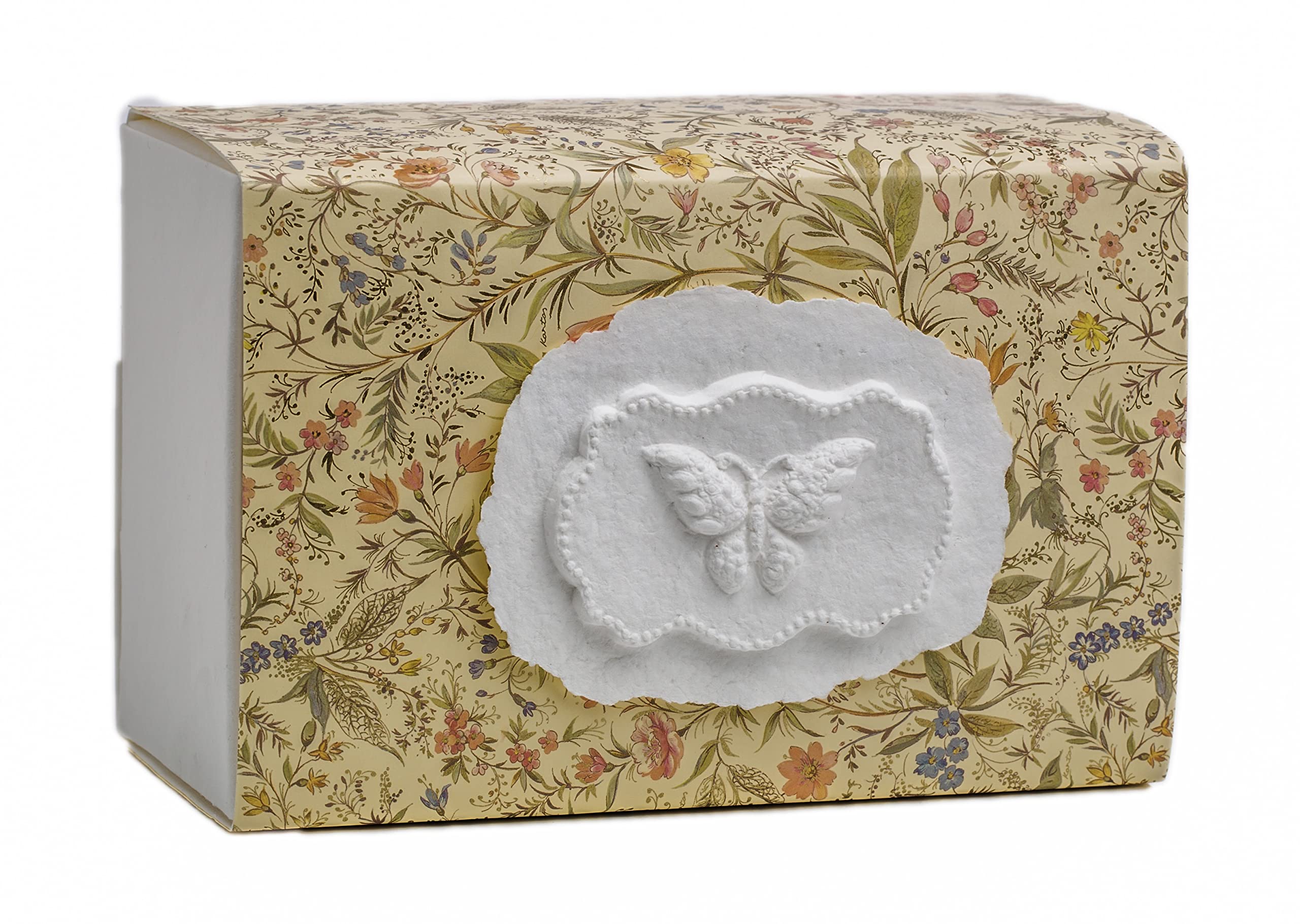 The Favorite Place® Burial Biodegradable Urn for Human Ashes, (Large Butterfly Urn), Water Burial Urn, Urn for Cremation, Cremation Urn Box, EcoFriendly Urn, (Florentine Italian with Butterfly) K-115