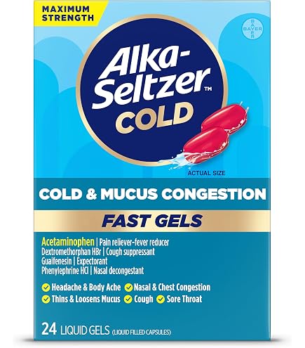 Amazon.com: Alka-Seltzer Plus PowerMAX Gel Cold Cough 24 ct (Pack