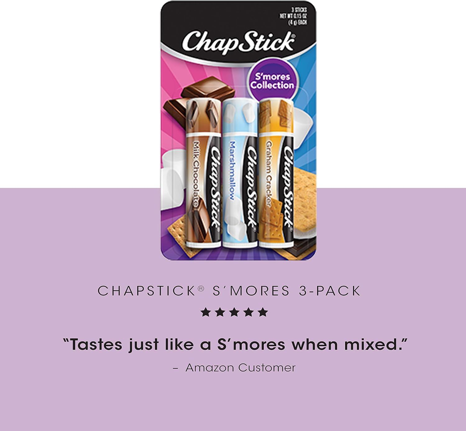 ChapStick S'mores Collection 3- 0.15 Oz. Sticks: Health & Personal Care