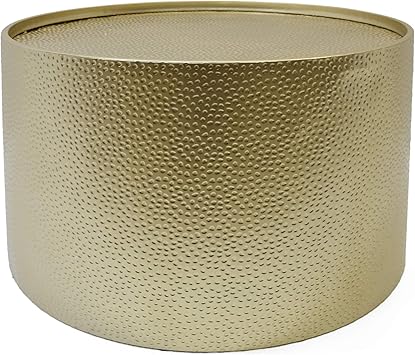 Amazon Com Christopher Knight Home 308945 Rache Modern Round Coffee Table With Hammered Iron Gold 26 00 L X 26 00 W X 17 00 H Furniture Decor
