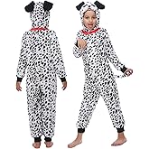 Rabtero Animal Costume Kids, Cheetah/Monkey/Black Cat/Blue Monster/Dalmatians/Santa/Snowman Onesie for Girls Halloween