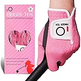 FINGER TEN Womens Golf Glove Right Handed Golfer Left Hand 1 Pack Golf Gloves Rain Grip Hot Wet All Weather Mesh for Women Girls Ladies Small Medium Large
