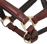 LeMieux Anatomic Headcollar Brown Padded Leather & Metal Fittings Full view 4
