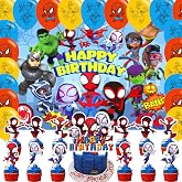 Spider and Friends Birthday Party Supplies Backdrop 5x3 Cartoon Spider Hero Boys Kids Happy Birthday Background Photography Hero Party Decorations Banner Photo Booth Props