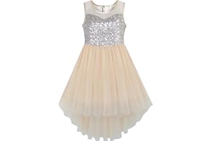Sunny Fashion Girls Dress Sequin Mesh Party Wedding Princess Tulle