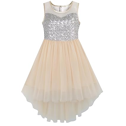 Sunboree Mädchen Kleid Pailletten Masche Party Hochzeit Prinzessin Tüll Gr. 116-158