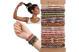 Boho Hair Ties Bracelets for Women and Girls, 20PCS Elastic Hair Ties no Damage, Hair ties for Thick and Thin Hair, Hair Ties