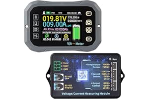 400A RV Battery Monitor with Shunt - Koolertron Bluetooth Smart Shunt with 2.4-inch LED Display Screen, Programmable App Controlled Battery Monitor for 12V Lithium Sealed, Gel, Flooded Batteries