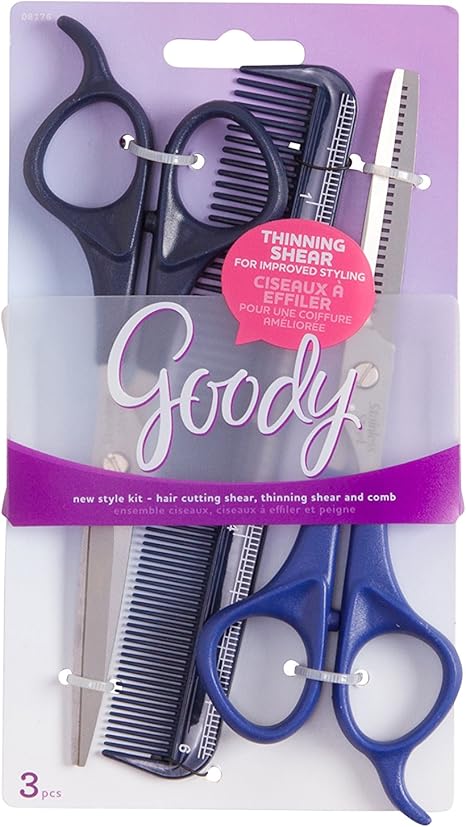goody new style kit hair cutting shears thinning shears and comb 3 pieces