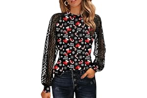 HOTOUCH Womens Lace Short/Long Sleeve Tops Fall Dressy Casual Blouses Business Work Shirts Fashion Clothe Trendy Outfits
