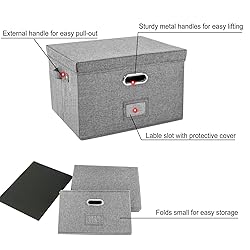 JSungo 2 Pack File Box with 10 Hanging Filing