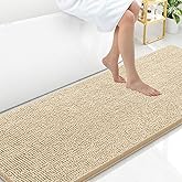 Arotive Bathroom Rugs 70x24, Extra Soft Absorbent Shaggy Chenille Bath Rugs, Machine Washable Rubber Backing Non-Slip Bath Mats for Bathroom Floor Tub and Shower, Home Decor Accessories, Beige