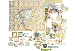 Anna Griffin Salon Nouveau Paper Crafting Collection - Scrapbook Kit - Cardstocks, 3D Stickers, and Embellishments - Ideal DIY Card Making Supplies for Mothers Day Gift Card - 158pcs