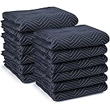 Sure-Max 12 Moving & Packing Blankets - Pro Economy - 80" x 72" (35 lb/dz weight) - Quilted Shipping Furniture Pads Navy Blue