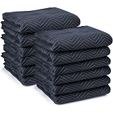 Sure-Max 12 Moving &amp; Packing Blankets - Pro Economy - 80" x 72" (35 lb/dz weight) - Quilted Shipping Furniture Pads Navy Blue and Black