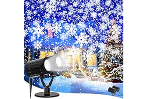 AKSDA Snowflake Christmas Projector Lights Outdoor, 2025 Upgraded Double Head, 360° Rotating, IP65 Waterproof, Timer Function - Holiday, Party, Christmas Decorations & Gifts for Yard, Garden, Indoor