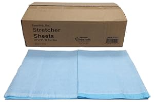 Therapist’s Choice® Disposable Tissue/Poly Non-Surgical Flat Stretcher Sheets, 40" x 72", Blue (Pack of 50)