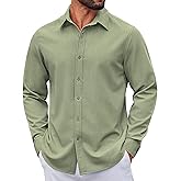 COOFANDY Men's Casual Button Down Long Sleeve Untucked Denim Dress Shirt