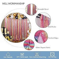 DUOBAO Sequin Backdrop Rainbow 7FTx7FT Wedding