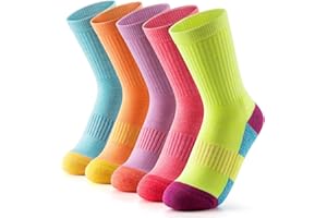 Gonii Women Socks Hiking Running Thick Cushion Athletic Crew Socks 5-Pair