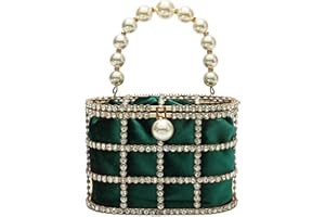 CARIEDO Evening Handbag Women Clutch Purses with Pearl Diamonds for Wedding Prom Birthday Party Dinner Accessories