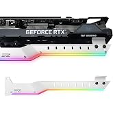 EZDIY-FAB 309EZ ARGB GPU Holder Brace, Graphics Card Support Bracket, White | 5V 3-Pin ARGB Sync, Lengthened Design, Adjustable GPU Support, PCIe Slot Protection, Aluminum Alloy