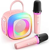 Mini Karaoke Machine for Kids Adults: Portable Karaoke Machine with 2 Wireless Mics for Home Party - Singing Karaoke Speaker Toy Gift for Girls Boys Ages 4 5 6 7 8 9 10 11 12+ Years Old Birthday