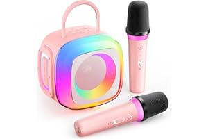 SUNTROK Mini Karaoke Machine for Kids Adults: Portable Karaoke Machine with 2 Wireless Mics for Home Party - Singing Karaoke Speaker Toy Gift for Girls Boys Ages 4 5 6 7 8 9 10 11 12+ Years Old Birthday