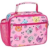 Bagseri Kids Lunch Bag Girls - Thermal Insulated Lunch Box Tote with Water Bottle Holder, Reusable Leak-Proof Kids Lunch Box for Daycare & School, Pink Cat (Containers Not Included)