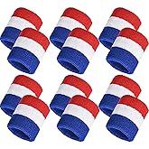 Bememo 12 Pcs Neon Sweatbands Wristband Sweat Wrist Band Competitions Absorbent Sweatbands for Men Women, for Sports, Running