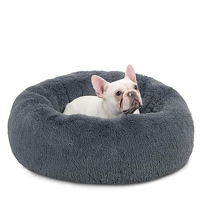 Buy Bedsure Calming Dog Bed For Small Dogs Donut Washable Small Pet Bed 23 Inches Anti Anxiety Round Fluffy Plush Faux Fur Cat Bed Fits Up To 25 Lbs Pets Dark