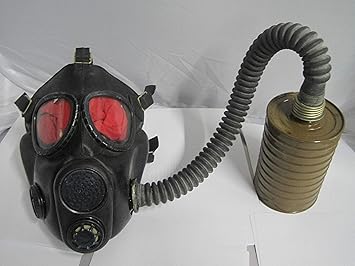 NVA Gasmaske M10M Gummischlauch Fetisch Latex Filter Retro Tasche