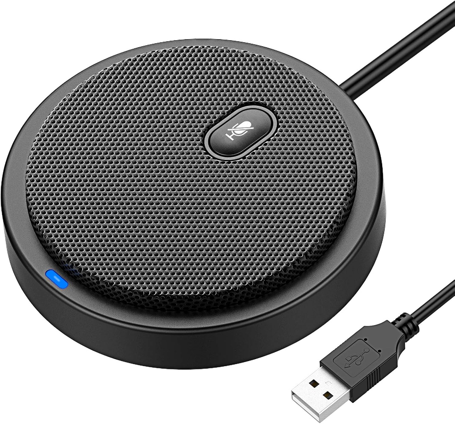 360° Omnidirectional USB Conference Microphone, Desktop PC Computer Laptop Microphones with Mute Plug & Play Compatible with Mac OS X Windows for Video Meeting, Gaming, Chatting, Skype