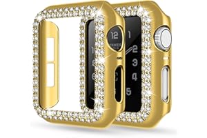 adepoy Compatible for Apple Watch Case 44mm Series 6/5/4 SE Bling Rhinestone Apple Watch Protective Case Bumper Frame Case Cover for iWatch Series 44mm Gold