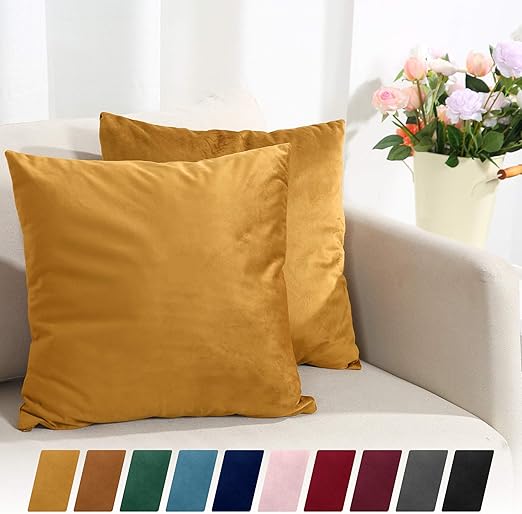Amazon Com Sleep Mantra Square Decorative Pillow Cases Gold 18
