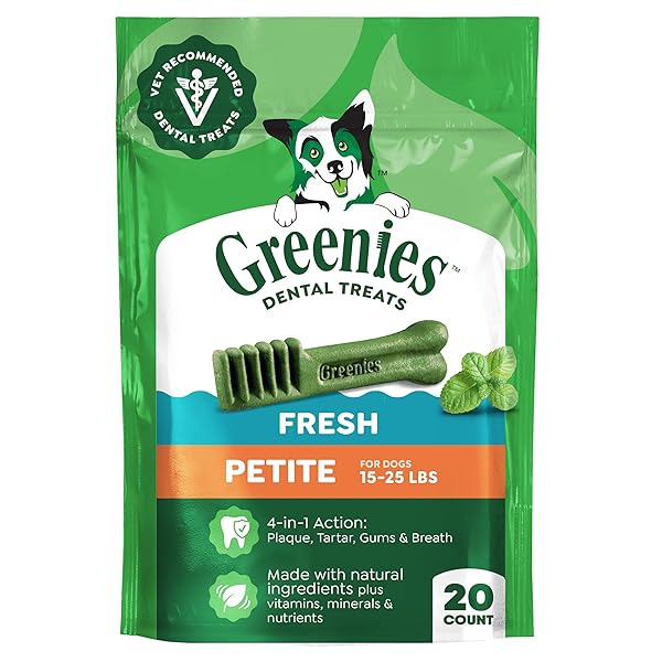 GREENIES VETERINARIAN-RECOMMENDED ADULT NATURAL DENTAL DOG TREATS PETITE...