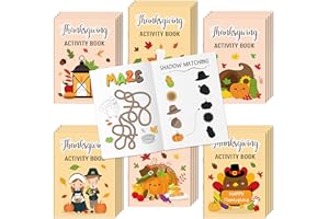 X1ZUUE Thanksgiving Activity Books for Kids - Fall Themed Mini Games Coloring Book Set Bulk Mazes Word Search Word Scramble Games DIY Booklet for Holiday Party Goodie Bags Stuffers Classroom Favors Supplies