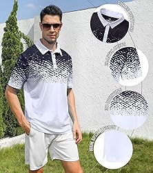 uideazone Mens Polo Shirt Slim Fit Athletic Quick