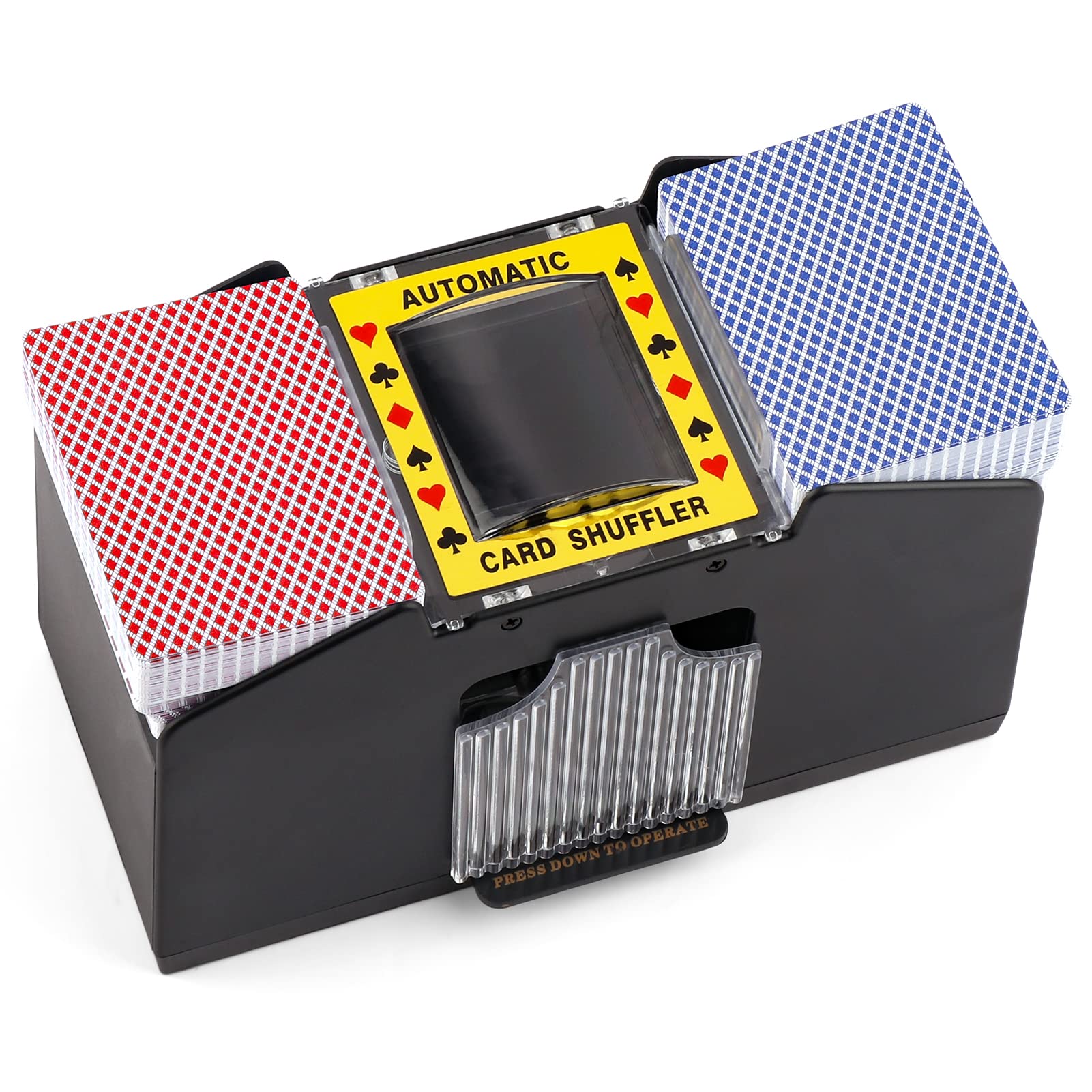 Photo 1 of Homwom Automatic Card Shuffler of Playing Card, UNO, Texas Hold'em, Poker, Home Card Games, Blackjack, Battery Operated Electric Poker Shuffling Machine (1-4 Deck)