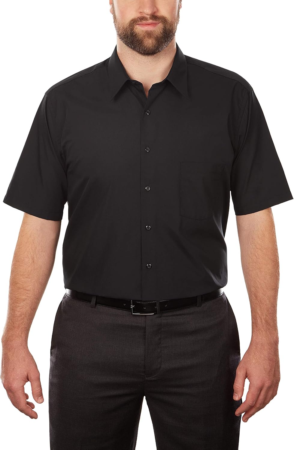 Van Heusen Men's BIG FIT Short Sleeve Dress Shirts Poplin Solid (Big and Tall) at  Men’s Clothing store