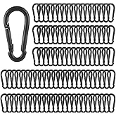 MIVIDE 100 Pack M4 Black Carabiner Clip Spring Snap Hook, 1.57 Inch Heavy Duty Small Snap Hooks Carabiner Quick Link Clip for Camping Hiking Traveling Outdoor Swing Gym, 110Lbs Capacity