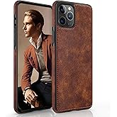 LOHASIC Compatible with iPhone 12 Pro Max Case, Slim Luxury PU Leather Non-Slip Grip Rugged Bumper Shockproof Full Body Protective Cover Phone Cases for iPhone 12 Pro Max 6.7" (2020) - Vintage Brown