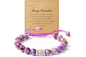 Lamyba Christmas Gifts for Teen Girls Stocking Stuffers Teens Natural Stone Adjustable Bracelets Thanksgiving Valentine Birthday
